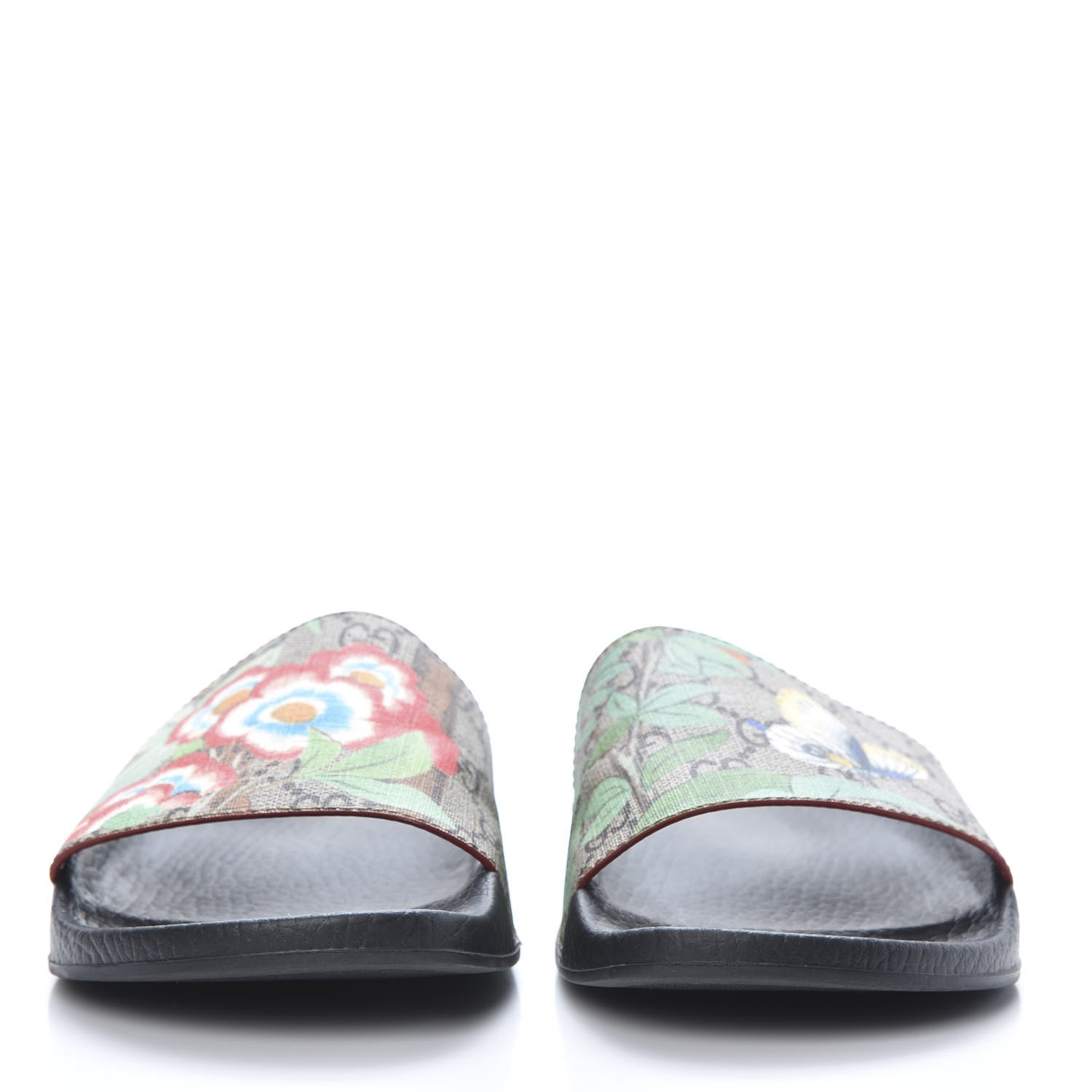 Gucci GG Supreme Monogram Tian Womens Slide Sandals 38 Beige Multicolor 2 of 8