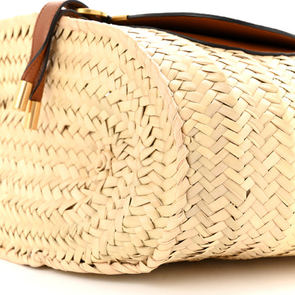 Chloe Raffia Small Grain Calfskin Medium Marcie Basket Tan 9 of 11