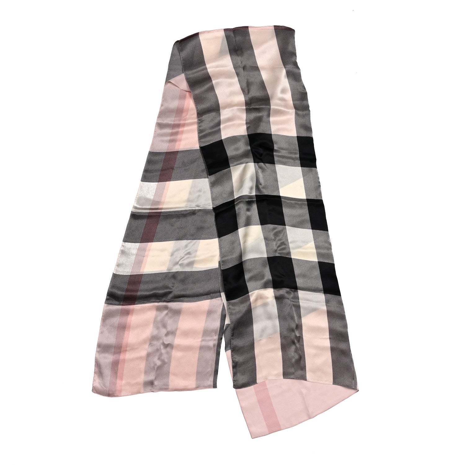 Burberry Silk Giant Check Scarf Pink Ivory 2 of 3