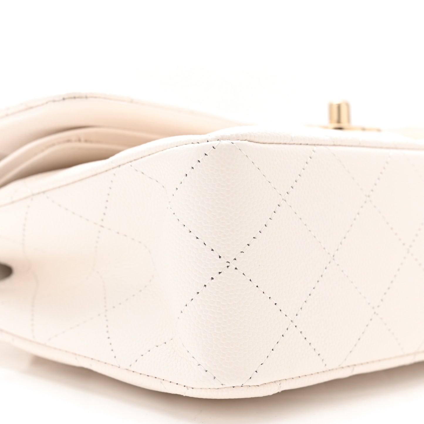 Caviar Quilted Small Double Flap White