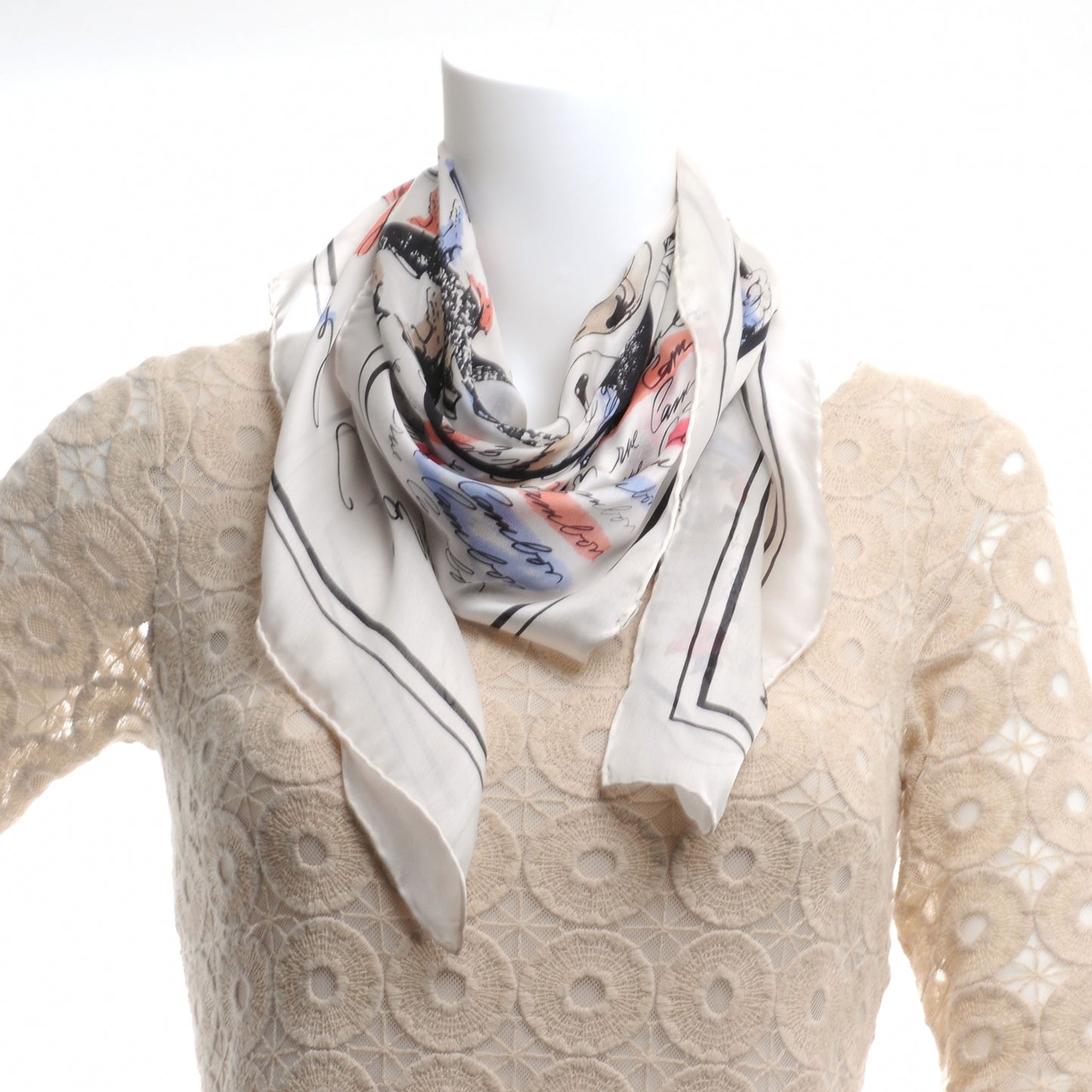 Silk CC Icon Print Scarf