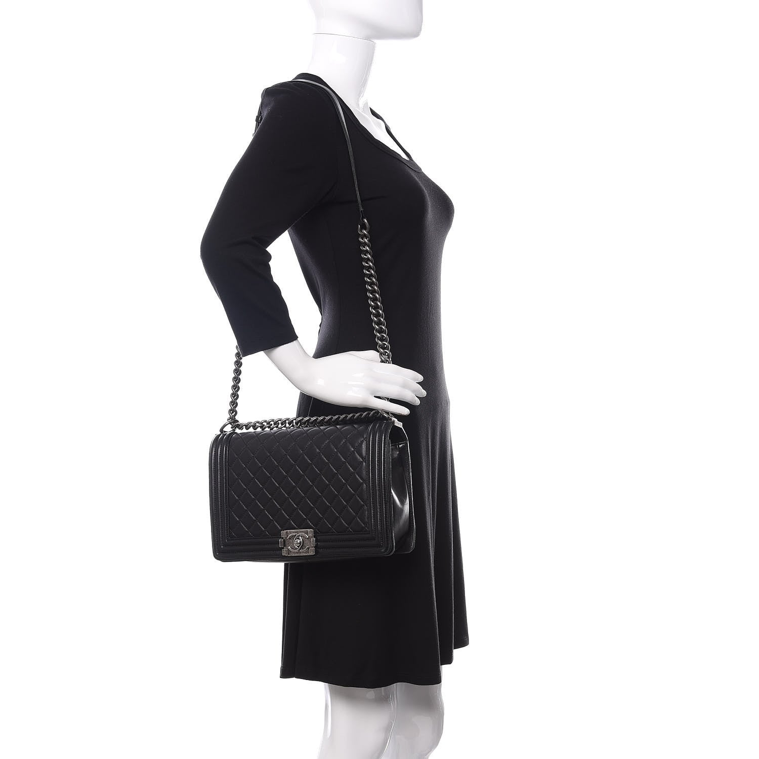 Chanel Lambskin Quilted New Medium Boy Flap Black 2 of 18