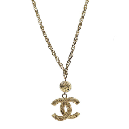 Chanel CC Chain Pendant Necklace Gold 1 of 6