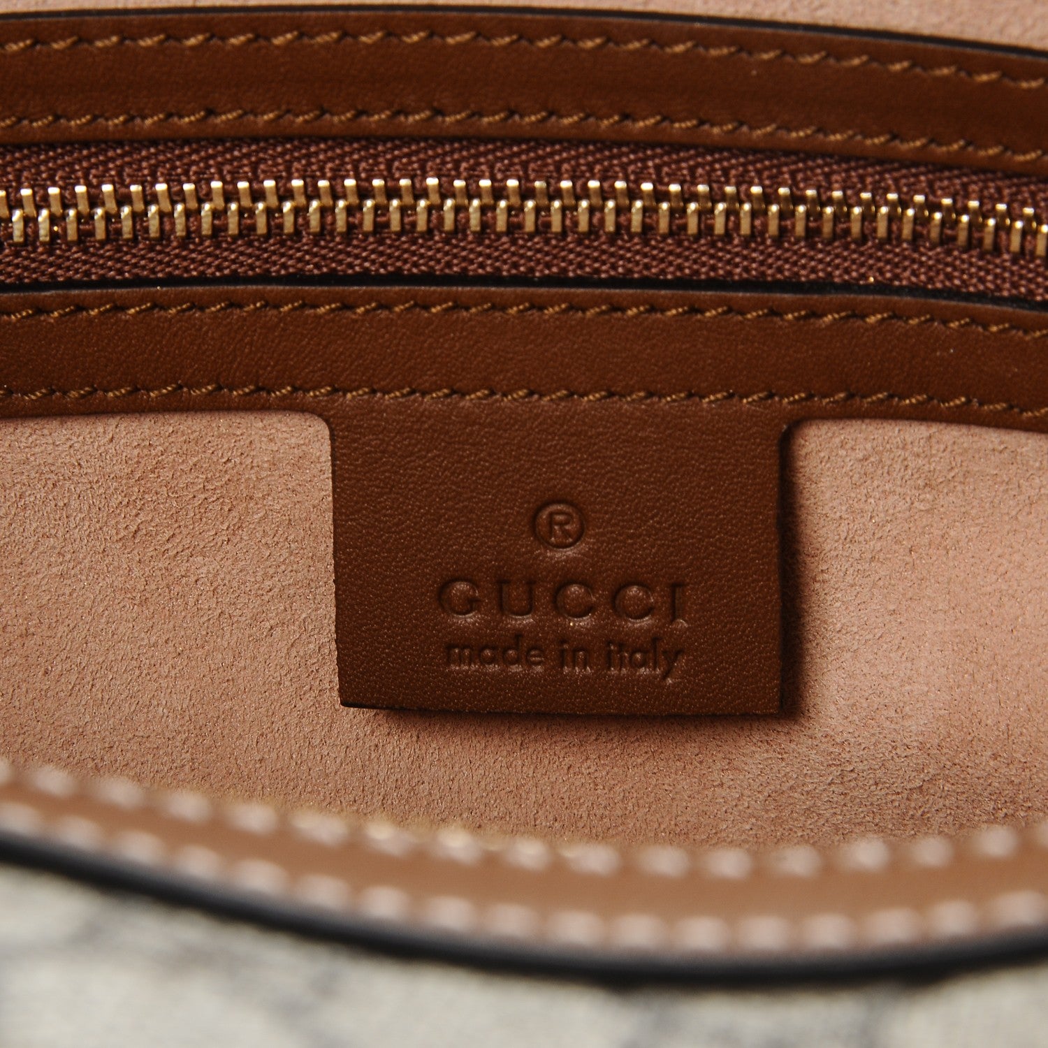 Gucci GG Supreme Monogram Embroidered Medium Boston Brown 6 of 7