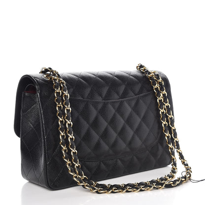 Chanel Caviar Quilted Jumbo Double Flap Black 3 of 10