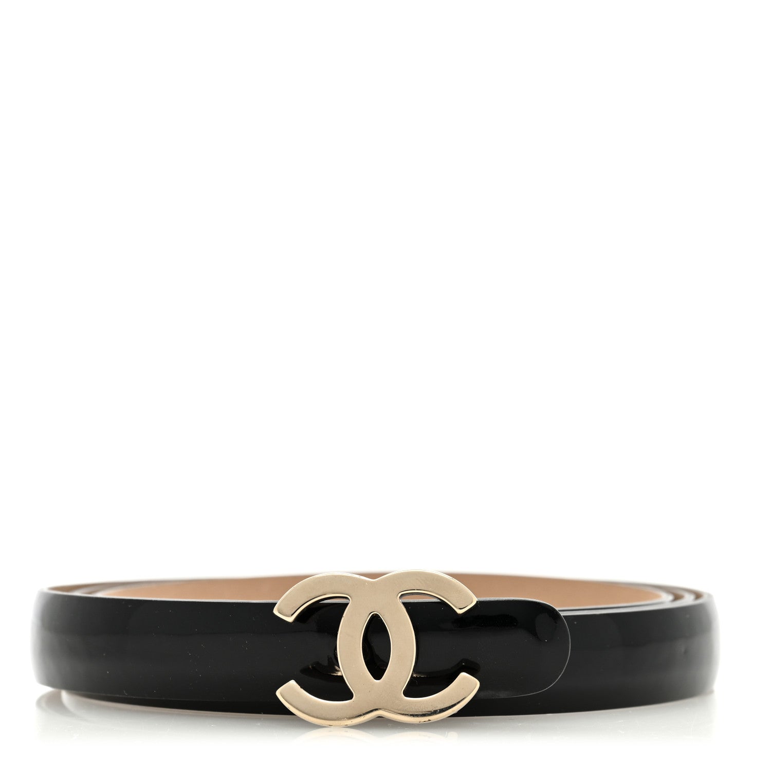 Chanel Patent CC Logo Skinny Belt 90 36 Black 1 of 4
