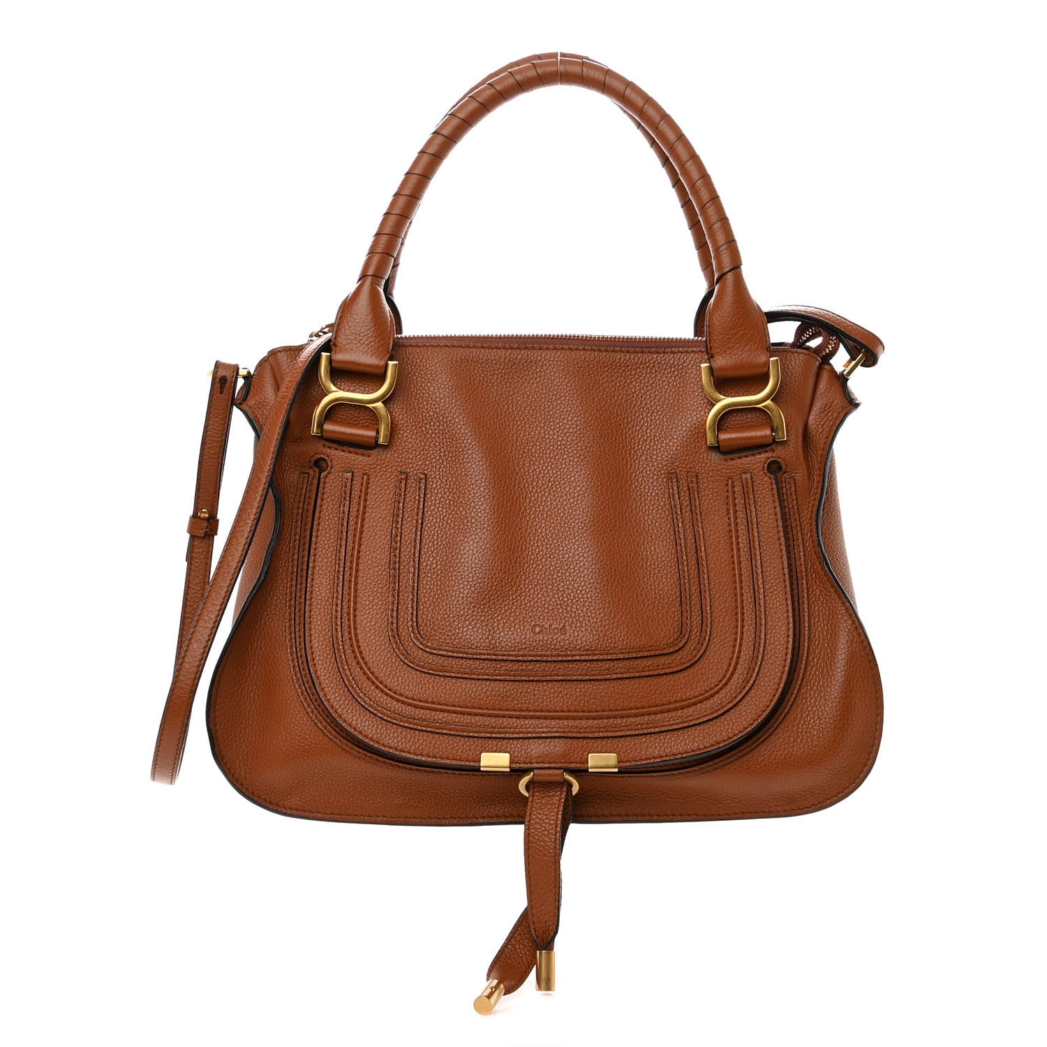 Chloe Calfskin Medium Marcie Satchel Tan 1 of 11