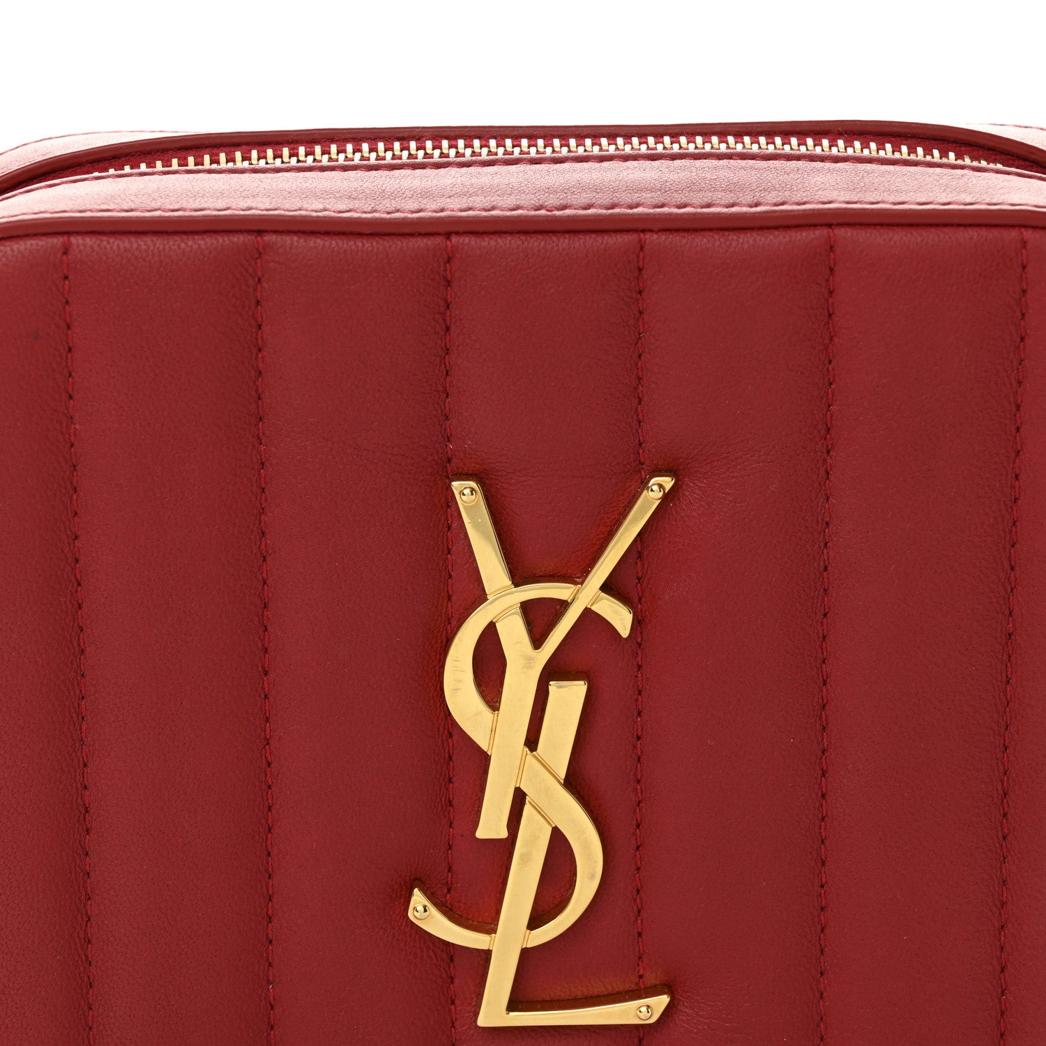 Saint Laurent Lambskin Matelasse Vicky Monogram Belt Bag Eros Red 8 of 10