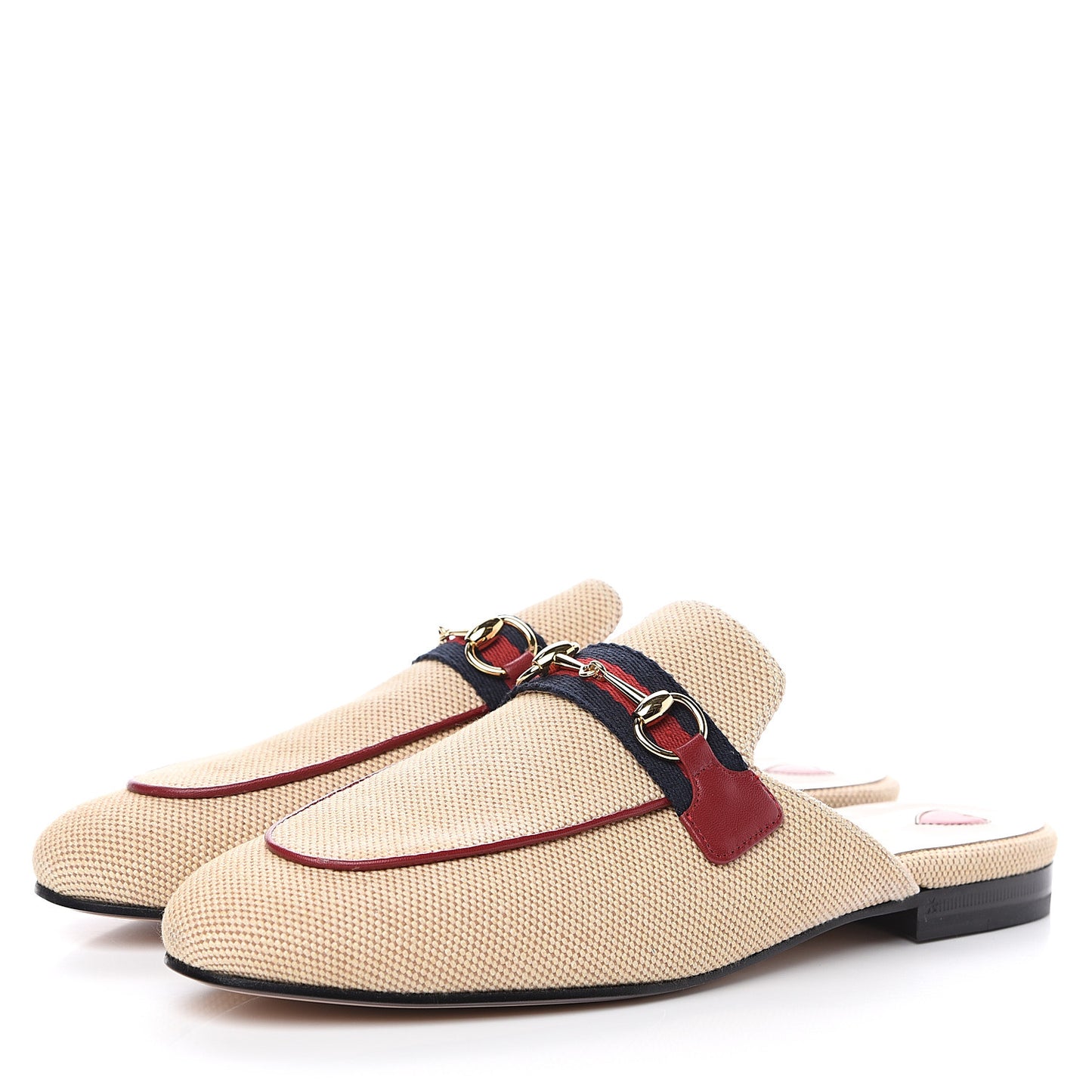 Canvas Vintage Charlotte Web Princetown Slippers 38.5 Sand Cuir