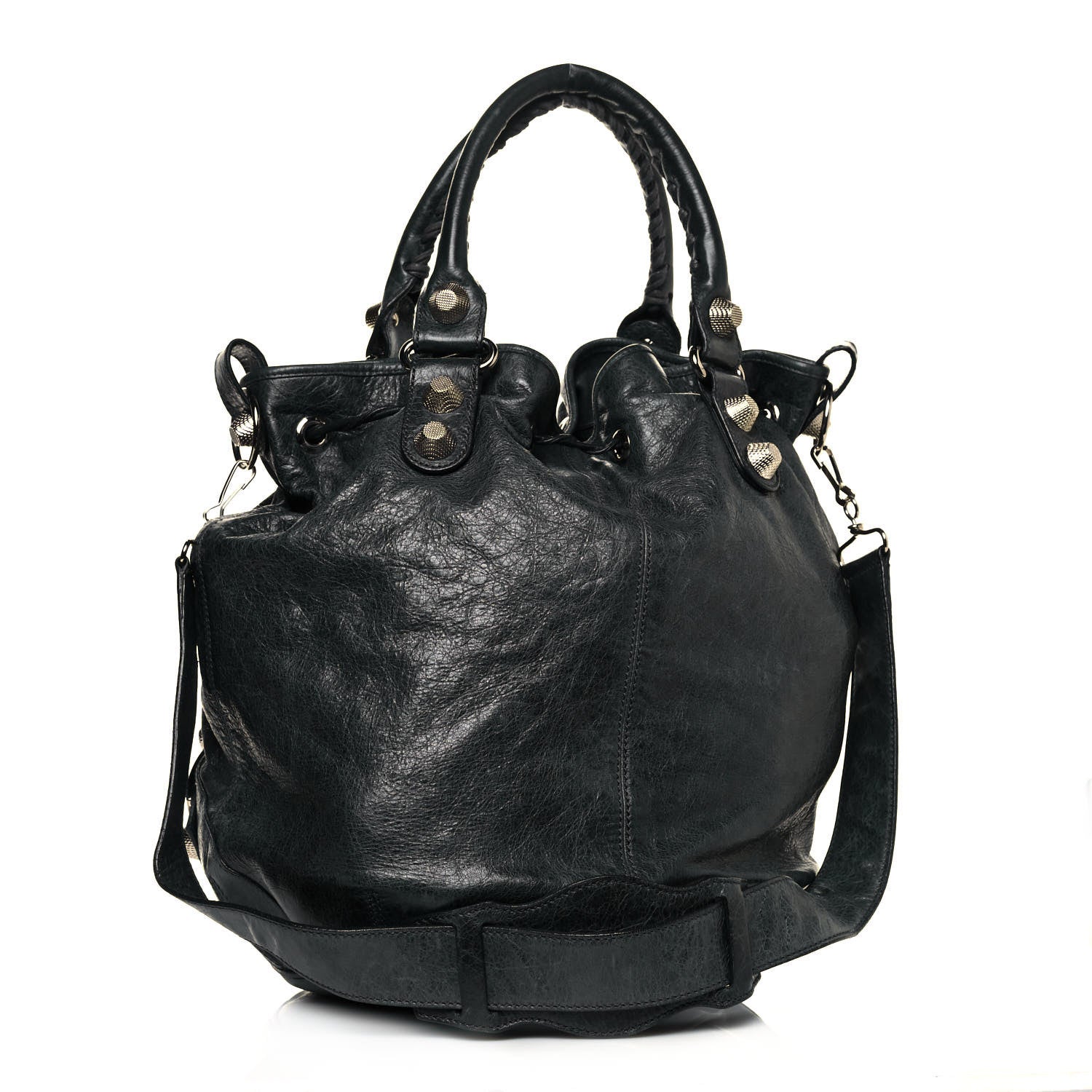 Balenciaga Chevre Giant 21 Silver Hardware Pompon Black 2 of 9