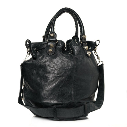 Balenciaga Chevre Giant 21 Silver Hardware Pompon Black 2 of 9