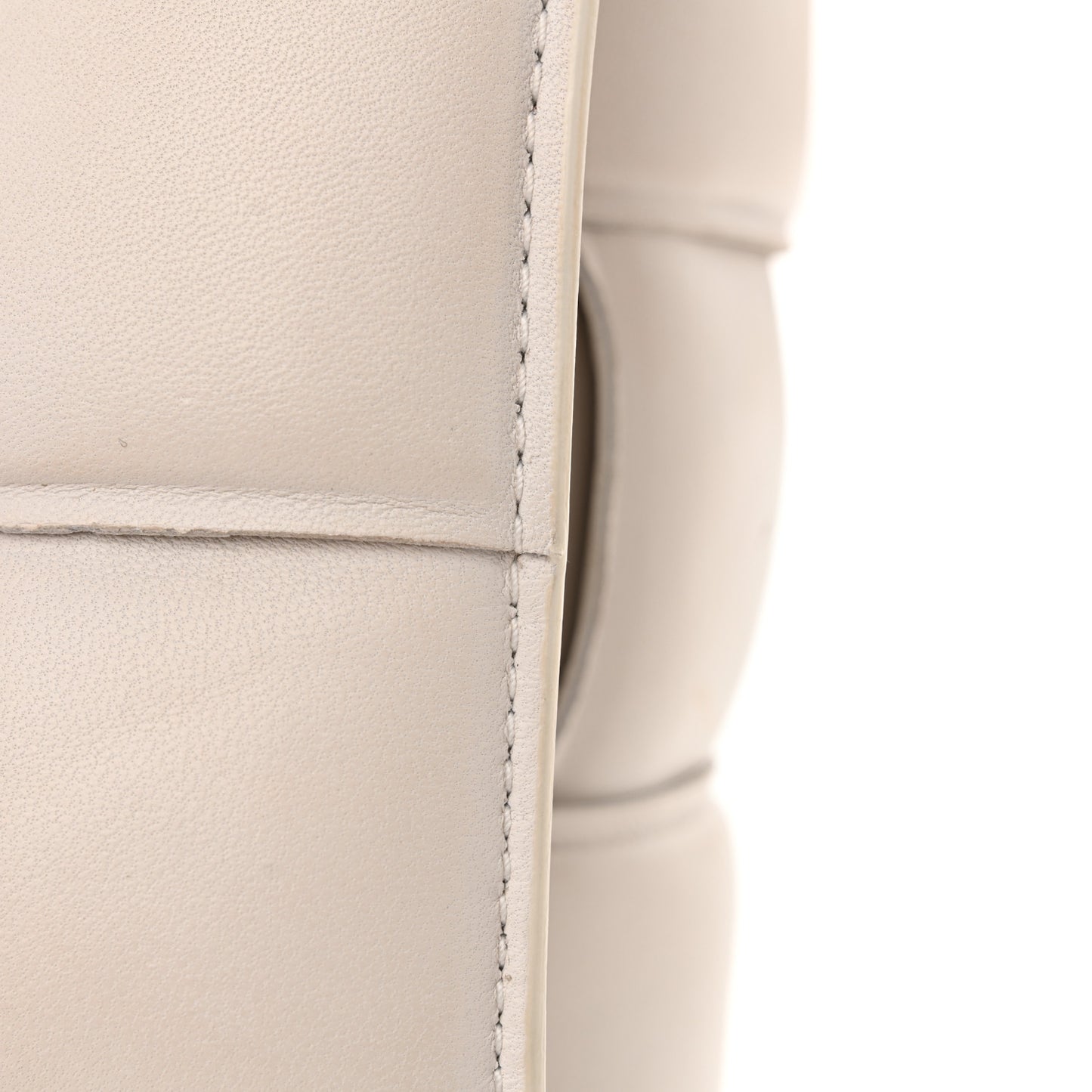 Lambskin Maxi Intreccio Padded Chain Cassette Crossbody Bag White