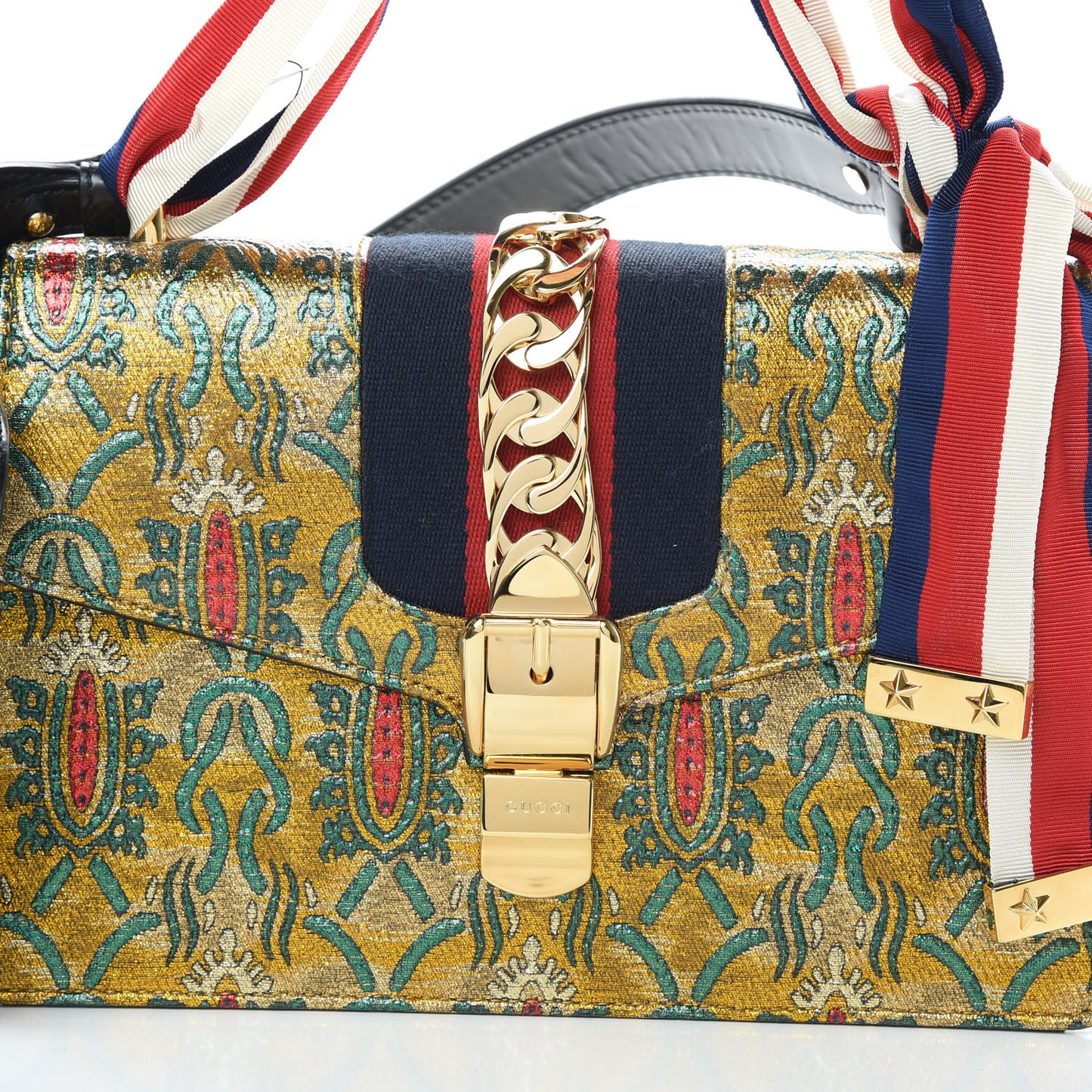 Iridescent Brocade Small Sylvie Shoulder Bag Gold