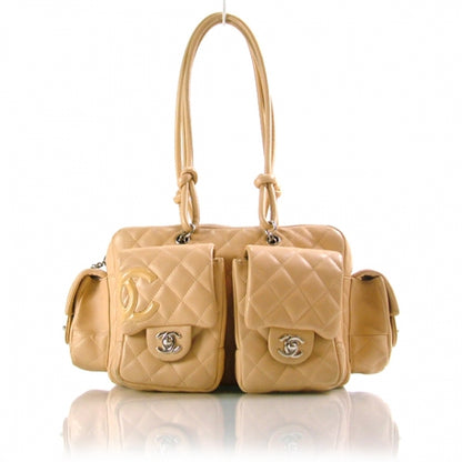 Chanel Calfskin Quilted Small Cambon Multipocket Reporter Beige 1 of 12