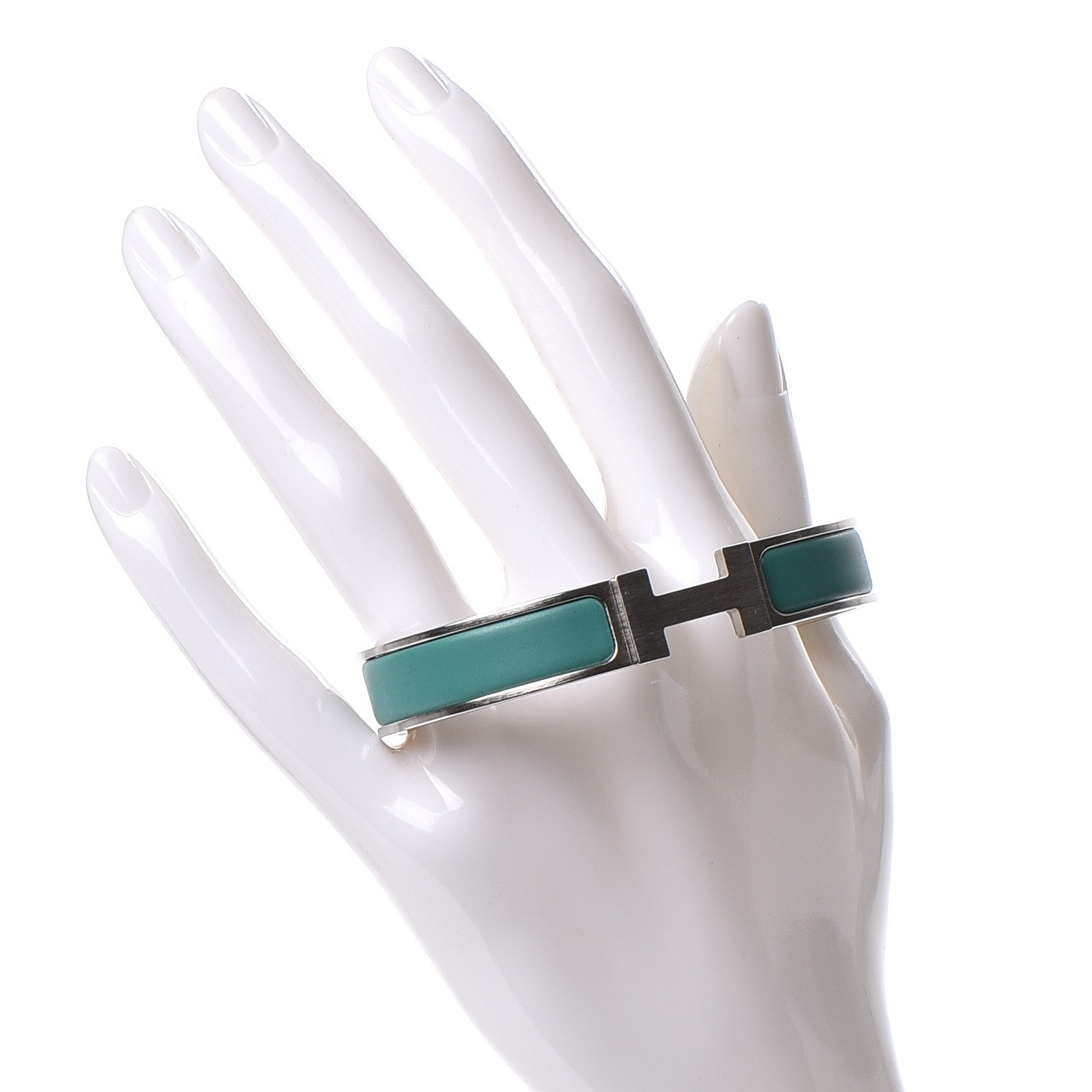 Hermes Matte Enamel Narrow Clic Clac HH Bracelet GM Emeraude 2 of 5