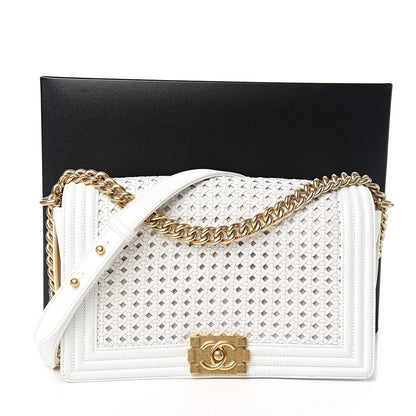 Chanel Sheepskin Braided New Medium Boy Reverso Flap White 16 of 16
