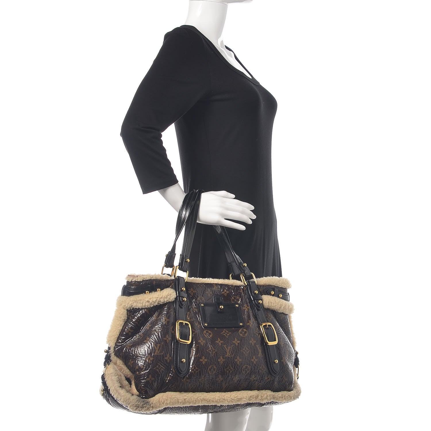 Louis Vuitton Patent Monogram Shearling Sac Thunder 2 of 12