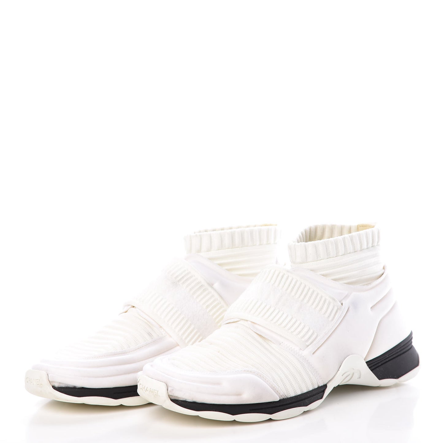 Stretch Fabric CC Sneakers 37.5 White