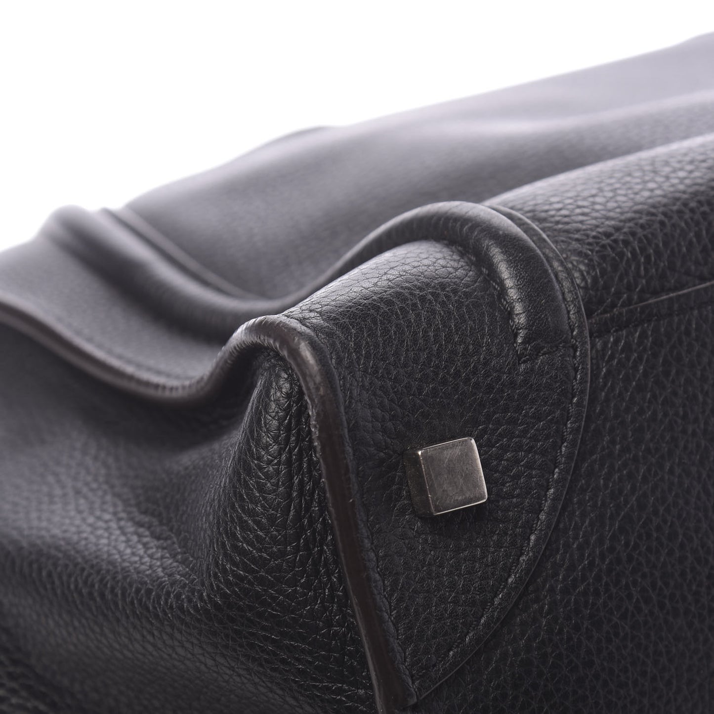 Drummed Calfskin Micro Luggage Black