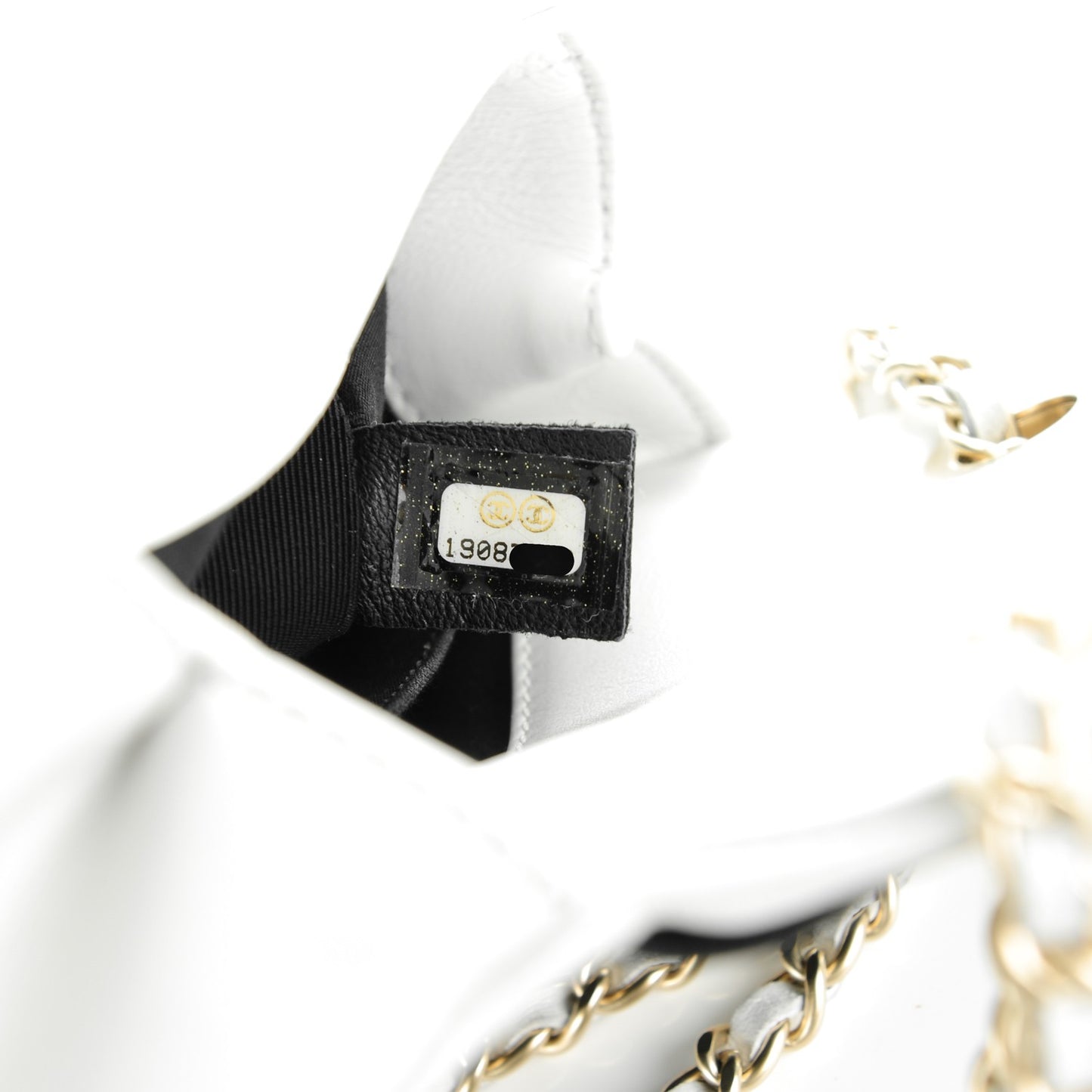 Lambskin Quilted Graphic Mini Flap Bag Black White