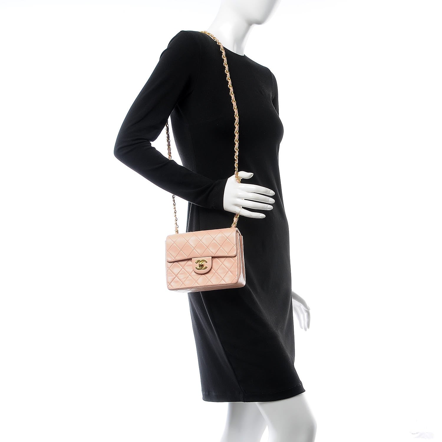 Chanel Lambskin Quilted Mini Square Flap Pink 2 of 11