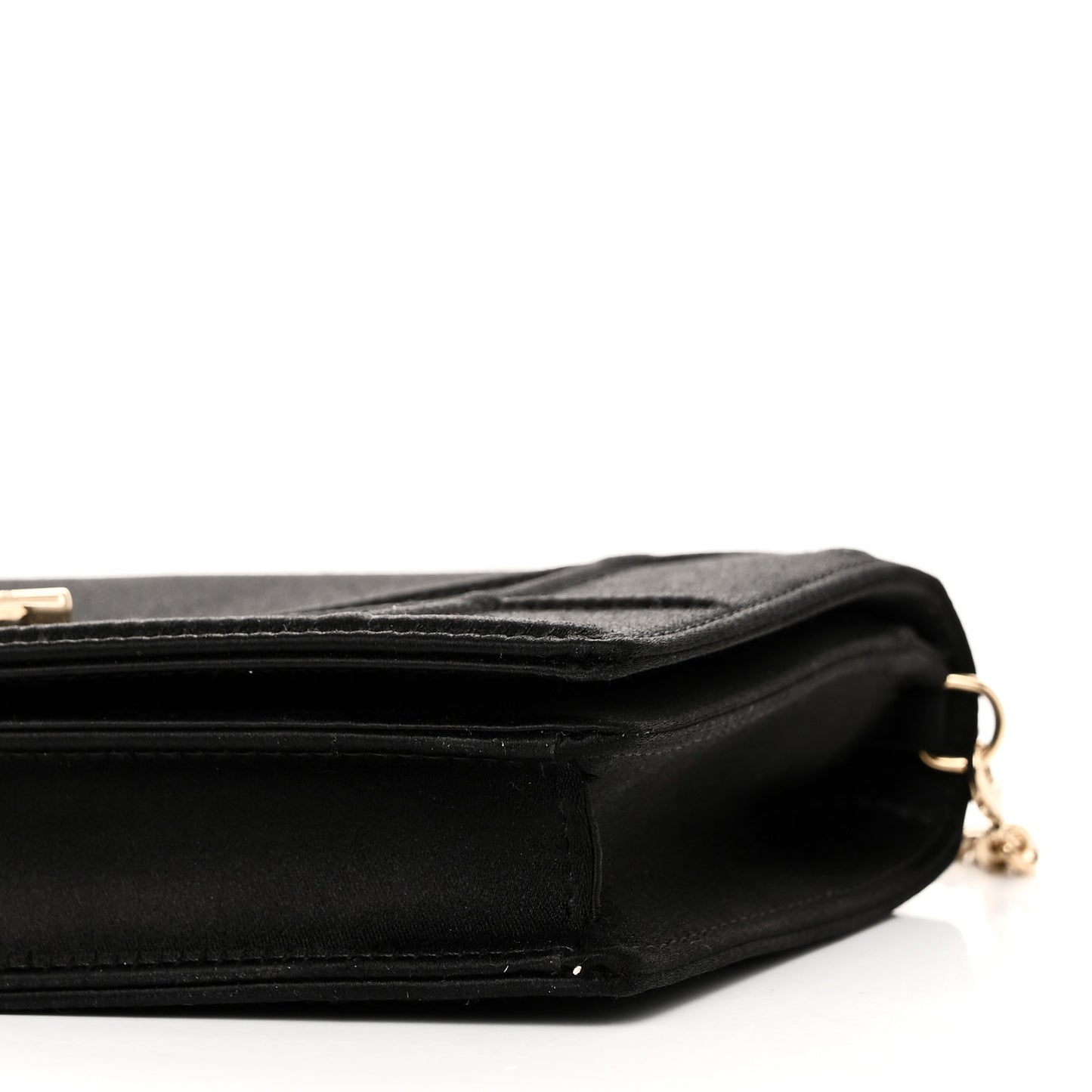 Satin Diorama Wallet on Chain Pouch Black
