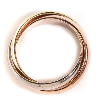 Cartier 18K Pink White Yellow Gold Trinity Ring 50 US 5.25 5 of 5
