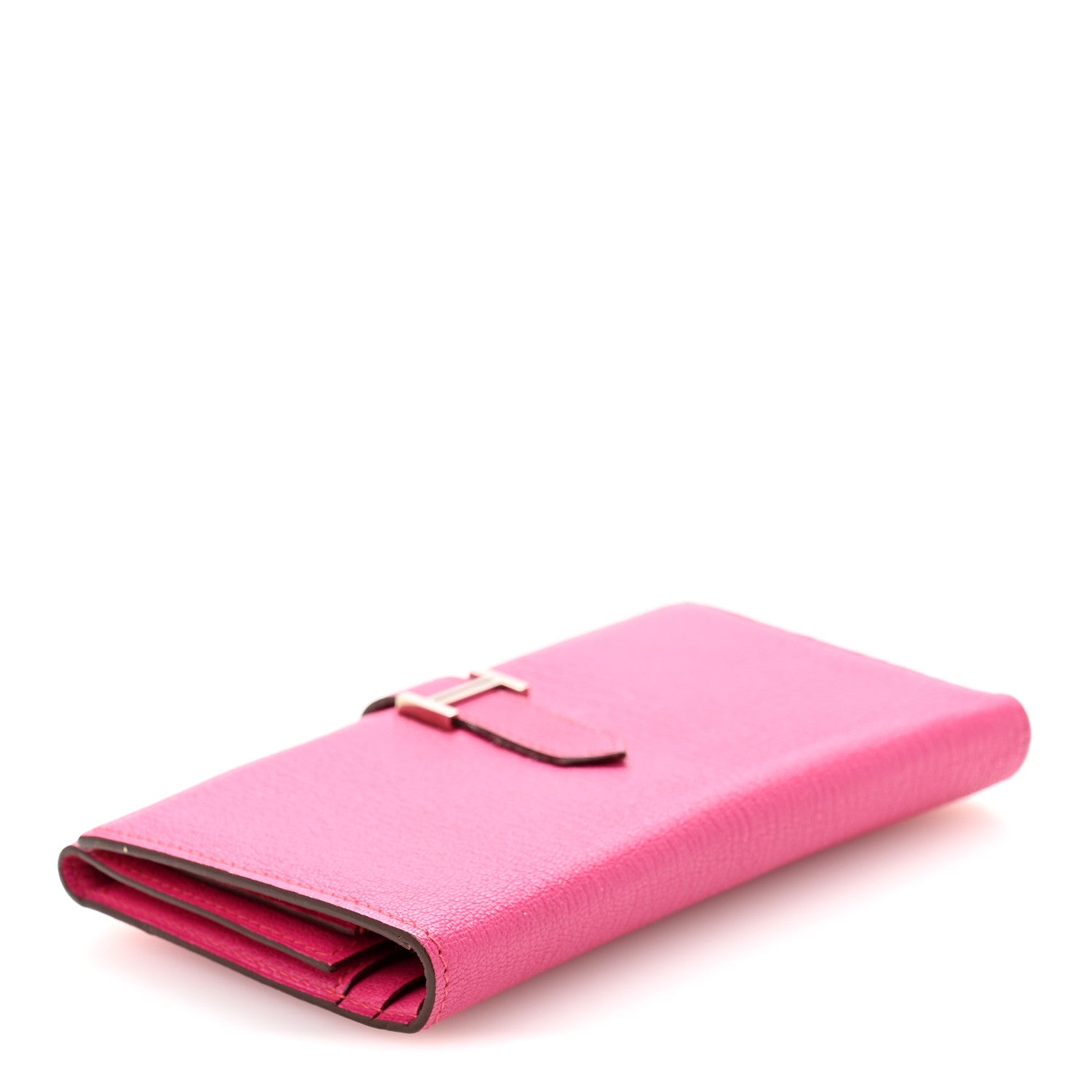 Hermes Chevre Mysore Tri-Fold Bearn Wallet Rose Shocking 4 of 11