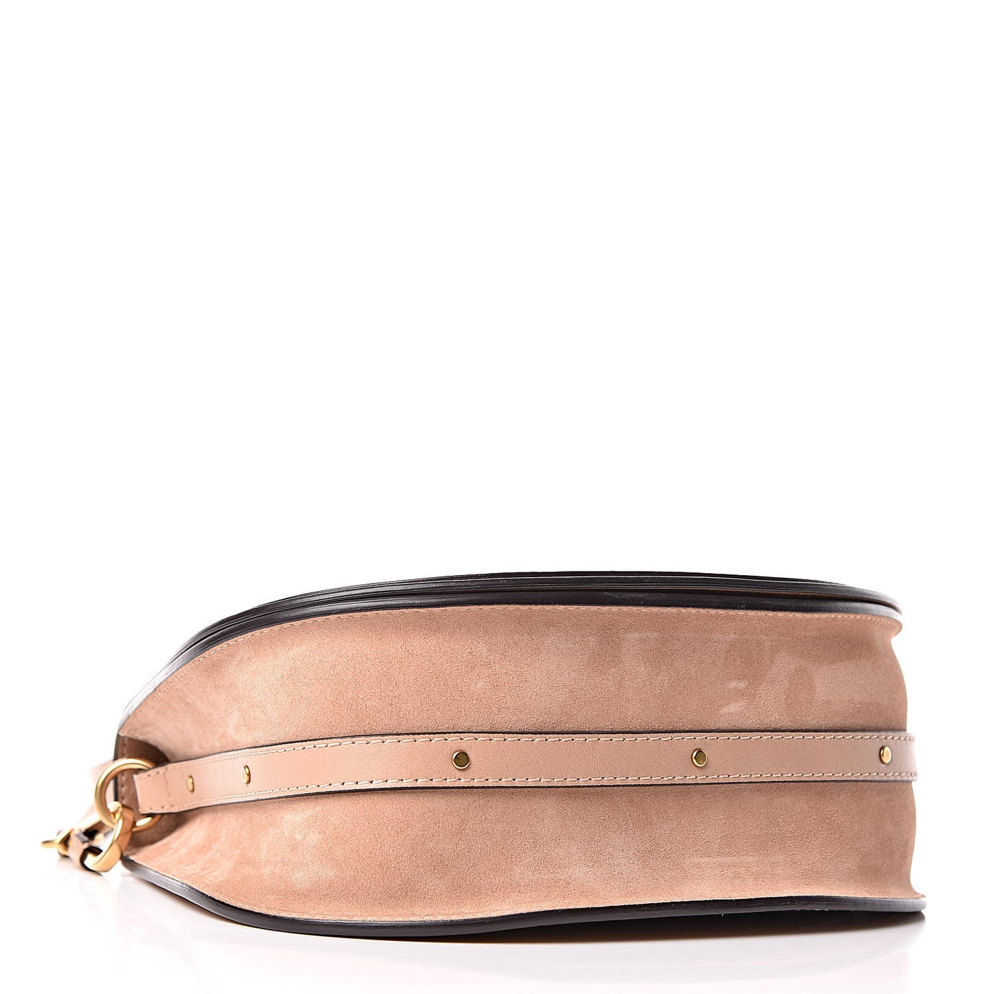 Calfskin Suede Medium Nile Bracelet Bag Biscotti Beige