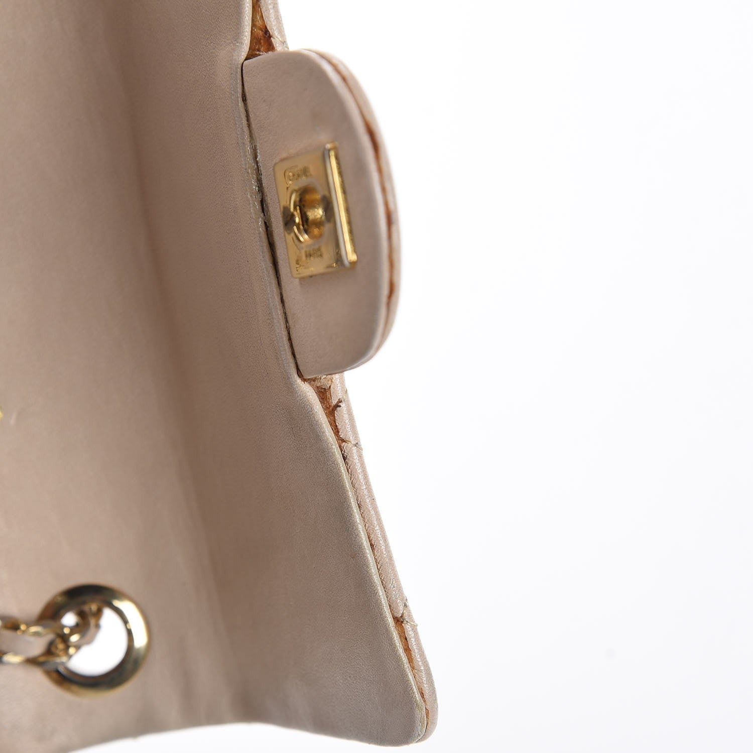 Chanel Lambskin Quilted Mini Rectangular Flap Beige 12 of 17