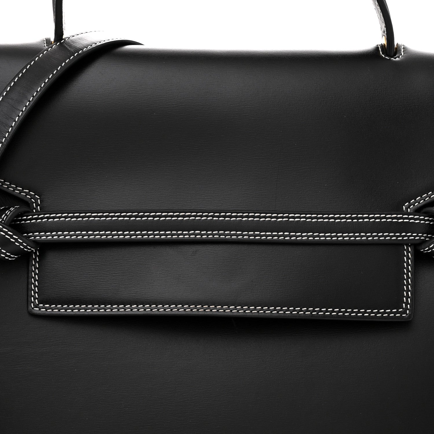 Celine Smooth Calfskin Double Stitching Mini Belt Bag Black 8 of 12