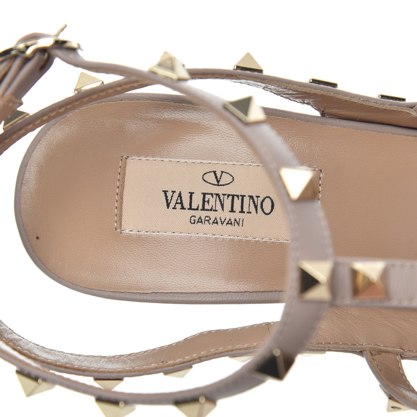 Patent Rockstud Ankle Strap 100mm Pumps 41 Vinaccia Poudre