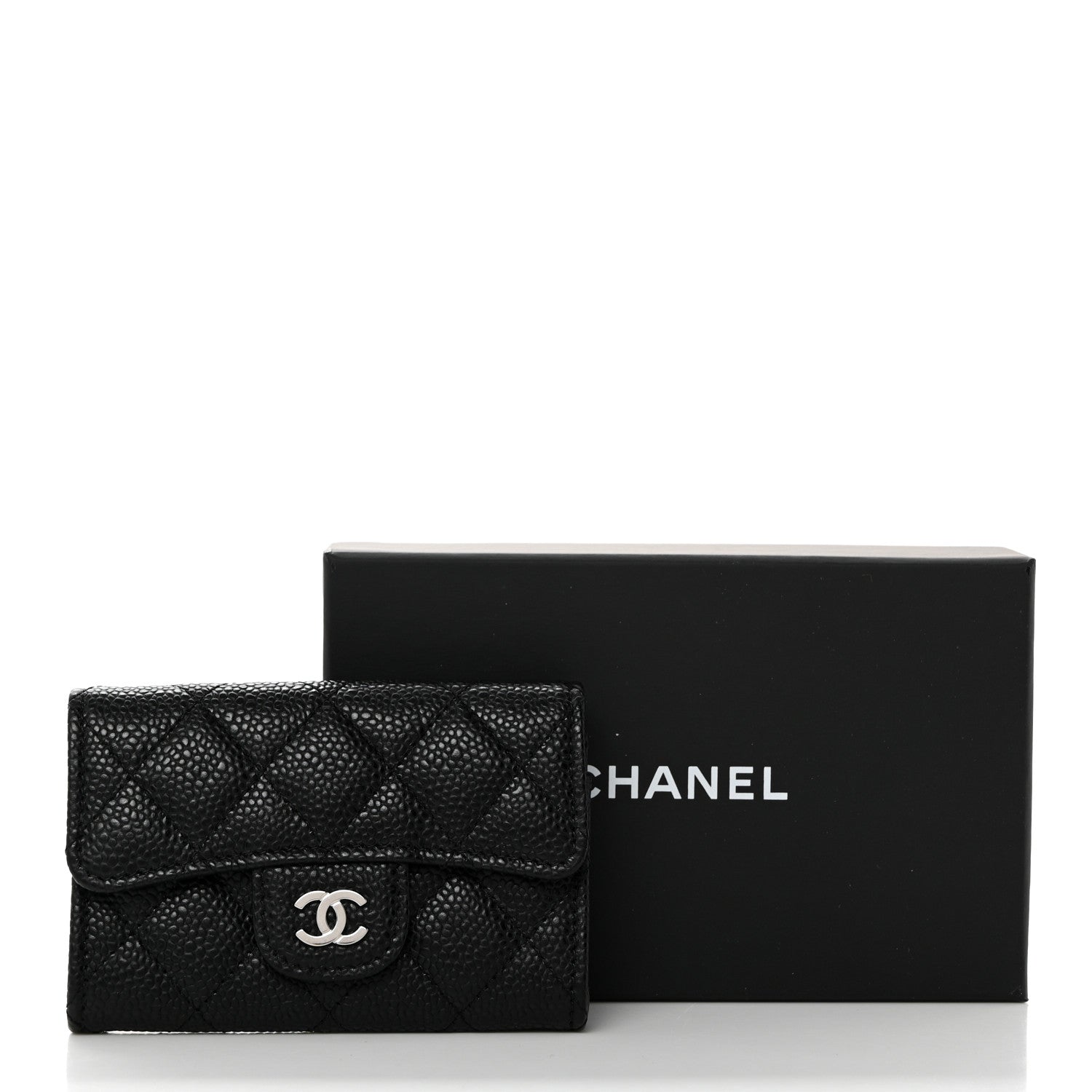 Chanel Caviar Quilted Flap Card Holder Wallet Black 9 of 9
