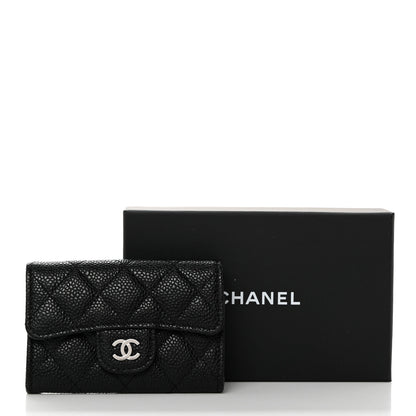 Chanel Caviar Quilted Flap Card Holder Wallet Black 9 of 9