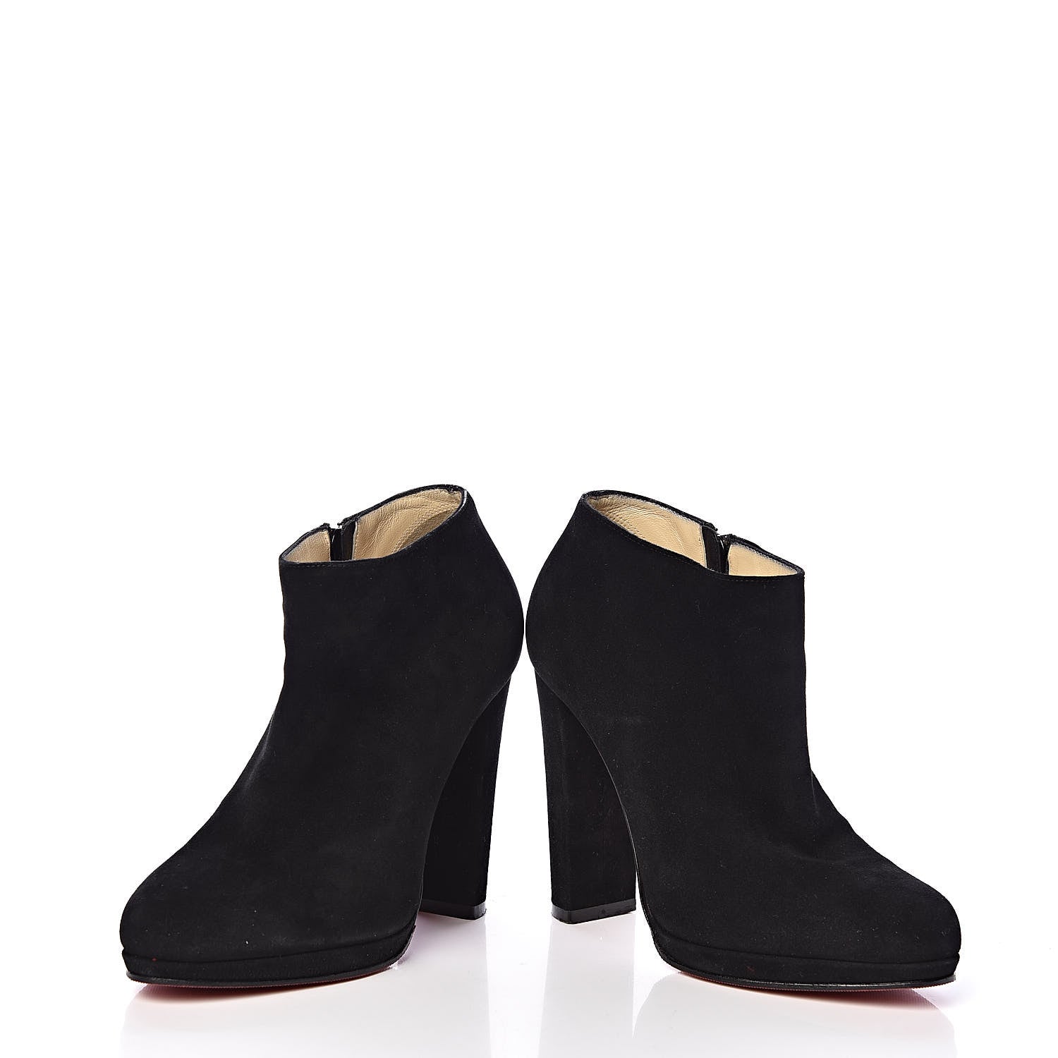 Christian Louboutin Veau Velours Rock and Gold 120 Ankle Booties 37.5 Black 6 of 10