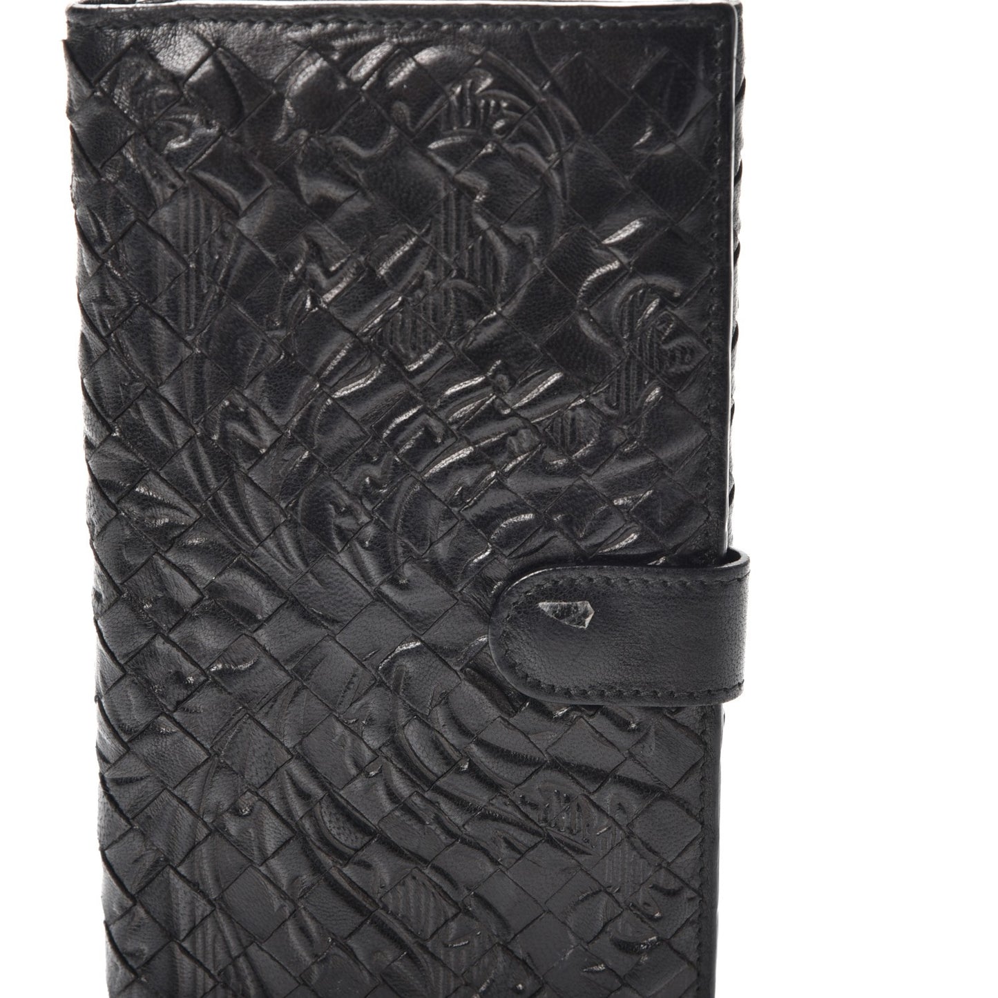 Nappa Intrecciato Embossed Continental Wallet Nero Black