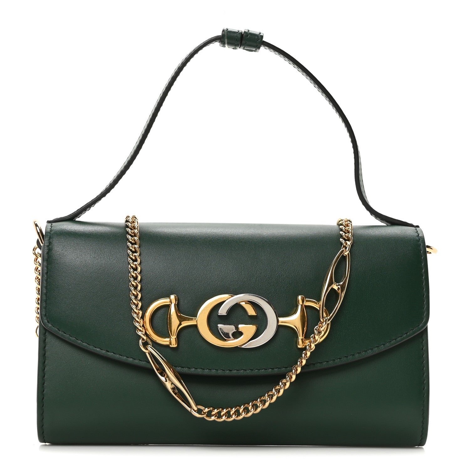 Gucci Smooth Calfskin Mini Zumi Shoulder Bag Vintage Green 1 of 10