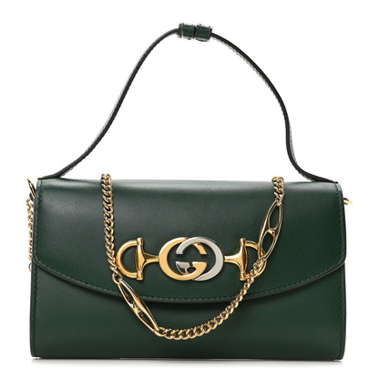 Gucci Smooth Calfskin Mini Zumi Shoulder Bag Vintage Green 1 of 10