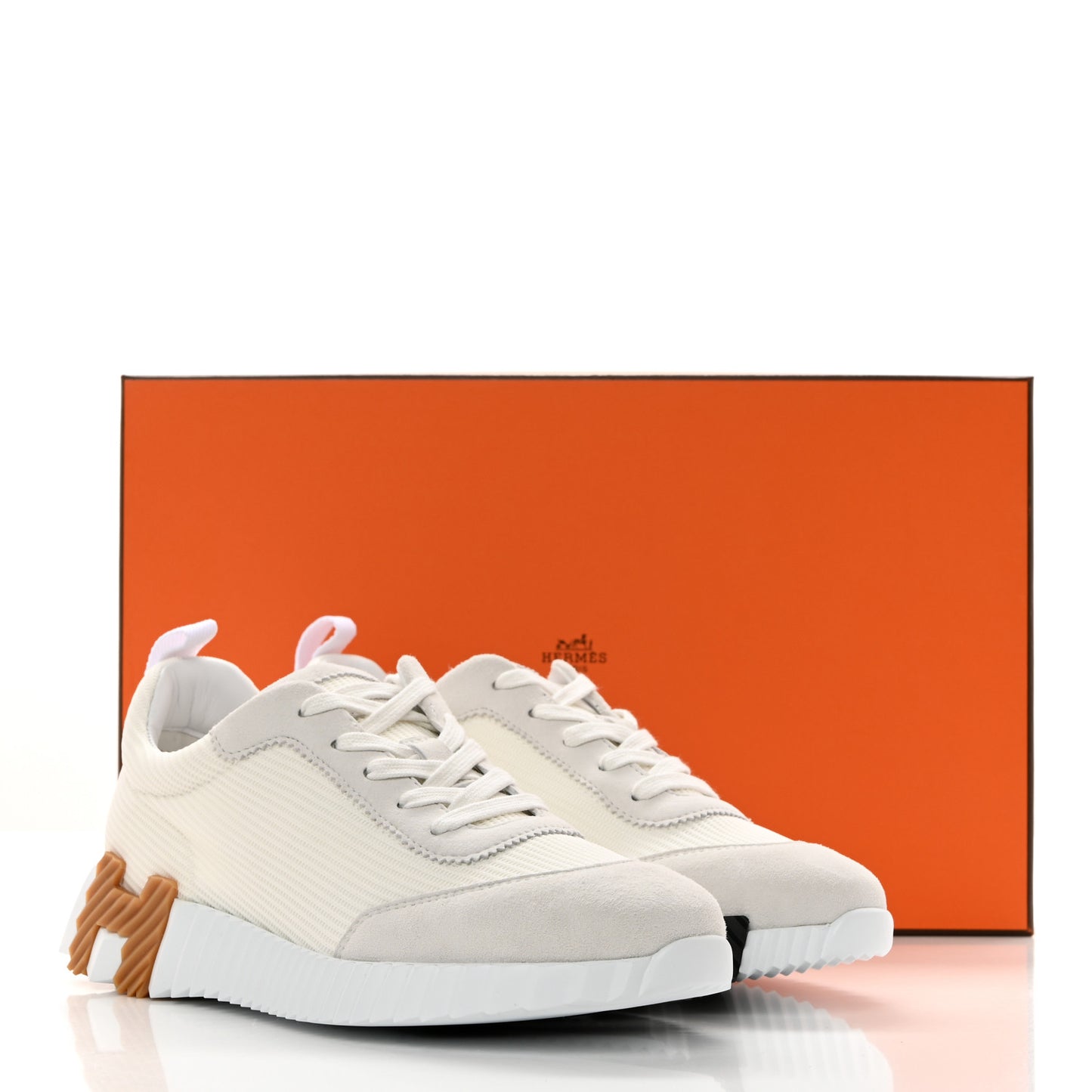 Technical Canvas Suede Goatskin Bouncing Sneakers 38.5 White