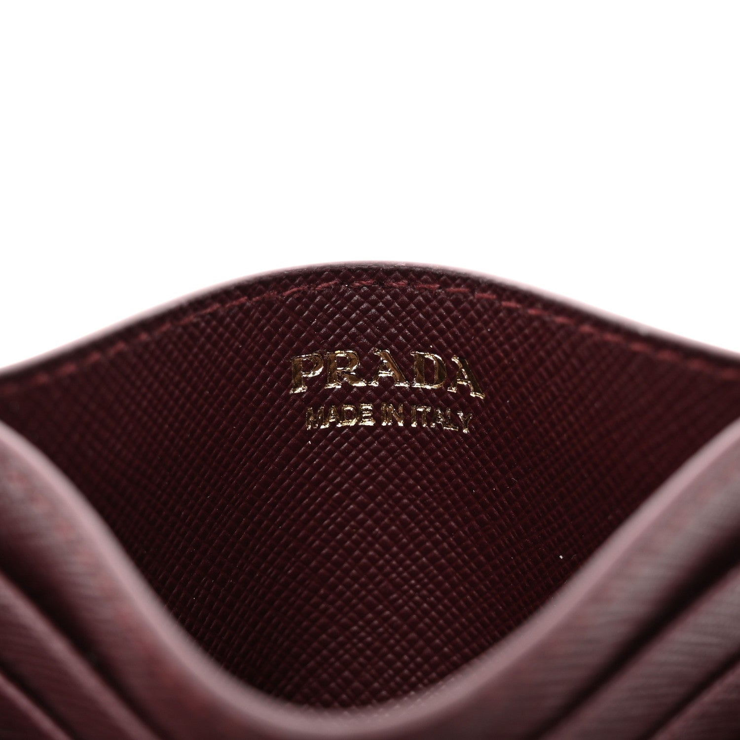 Prada Saffiano Triangle Card Case Bordeaux 6 of 6