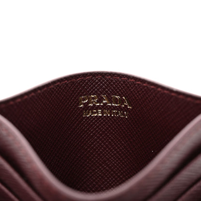 Prada Saffiano Triangle Card Case Bordeaux 6 of 6