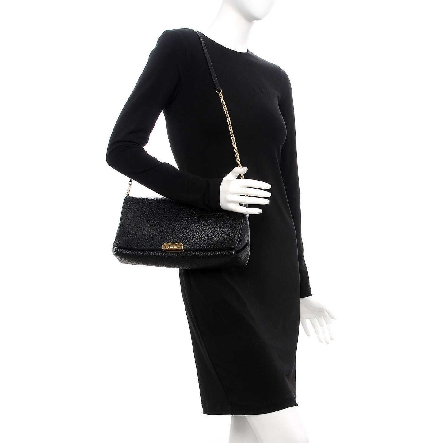 Signature Grain Medium Mildenhall Crossbody Bag Black