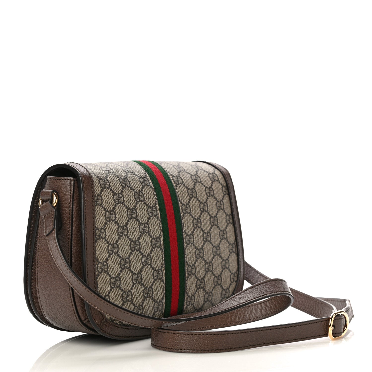 Gucci GG Supreme Monogram Web Small Ophidia Flap Messenger Bag Brown 3 of 15