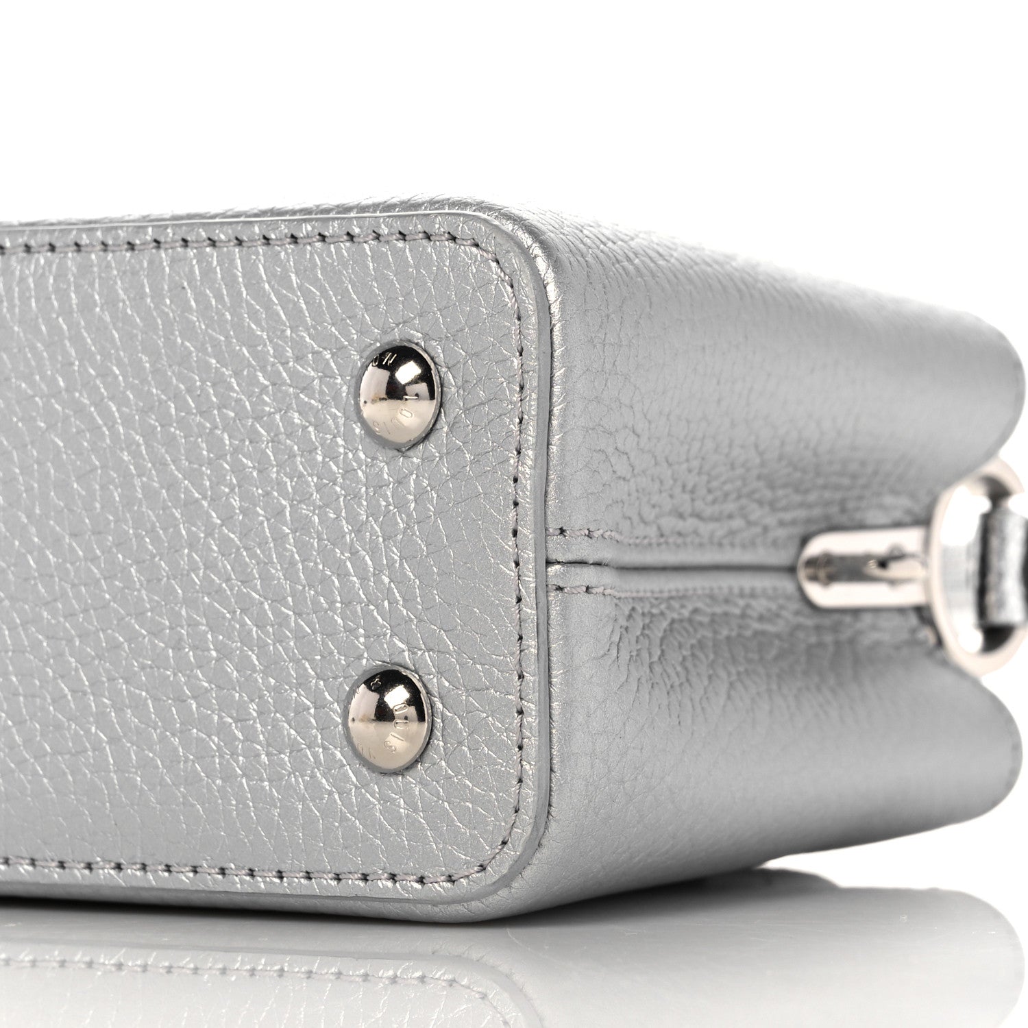 Louis Vuitton Taurillon Lizard Flower Chain Capucines Mini Silver 7 of 8