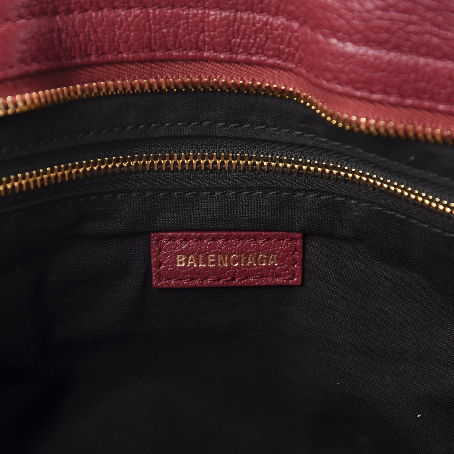 Chevre Gold Metallic Edge Hardware City Rouge Grenat