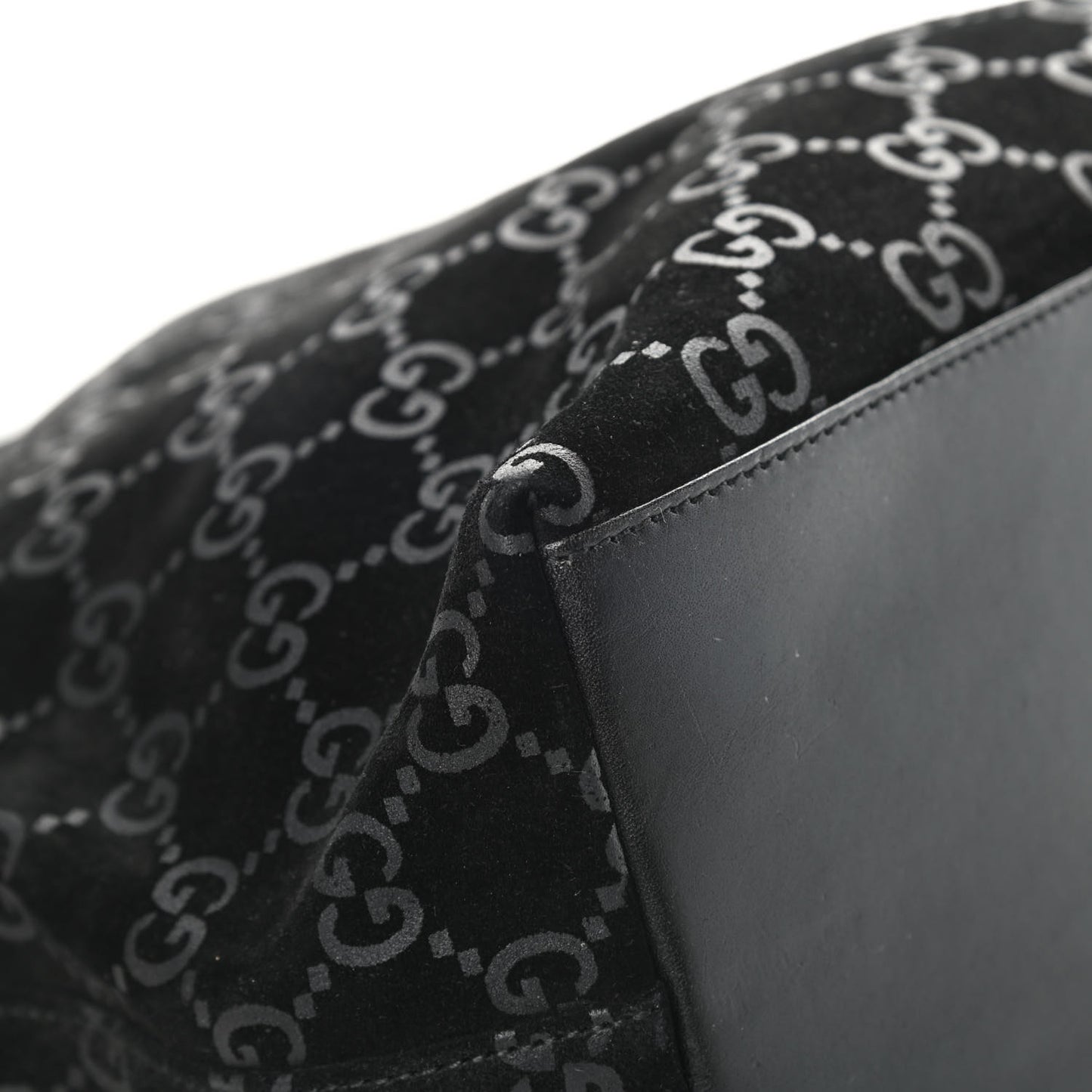 Suede Monogram Hobo Black