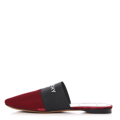 Givenchy Calfskin Velvet Bedford Logo Mule Slides 35.5 Red Navy 1 of 8