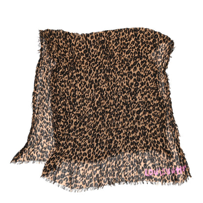 Louis Vuitton Cashmere Silk Leopard Etole Stole Marron 2 of 6