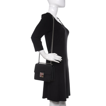 Dolce & Gabbana Grained Calfskin Rosalia Shoulder Bag Black 2 of 9