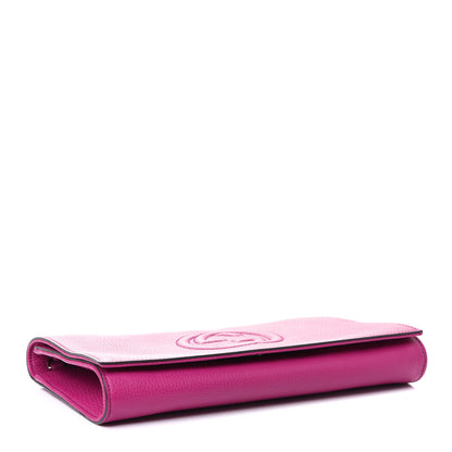 Gucci Pebbled Calfskin Medium Soho Clutch Bright Bouganville 3 of 4